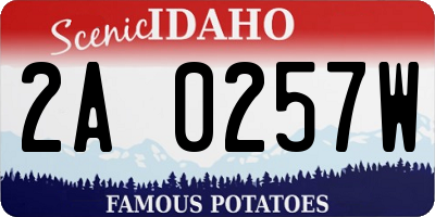 ID license plate 2A0257W