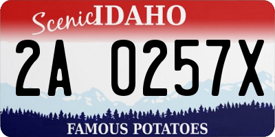 ID license plate 2A0257X