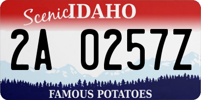 ID license plate 2A0257Z