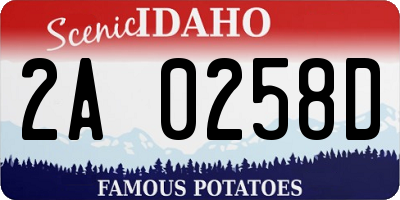ID license plate 2A0258D