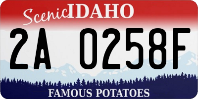 ID license plate 2A0258F