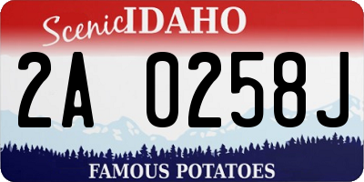 ID license plate 2A0258J