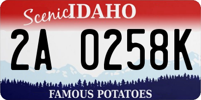 ID license plate 2A0258K