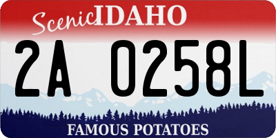 ID license plate 2A0258L