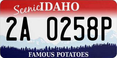ID license plate 2A0258P
