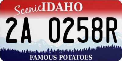 ID license plate 2A0258R