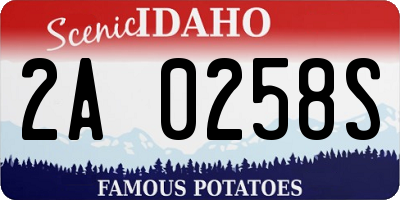 ID license plate 2A0258S