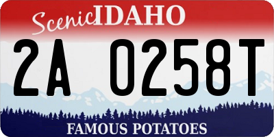 ID license plate 2A0258T