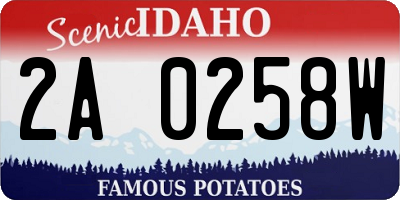 ID license plate 2A0258W