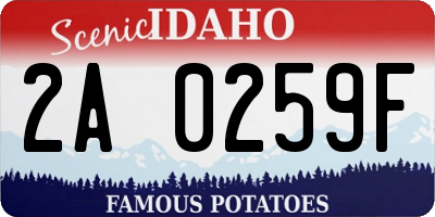 ID license plate 2A0259F