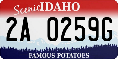 ID license plate 2A0259G