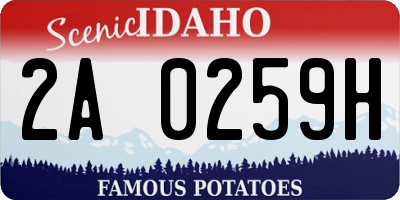 ID license plate 2A0259H