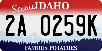 ID license plate 2A0259K