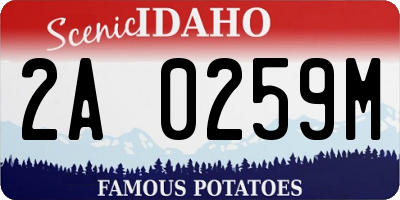ID license plate 2A0259M