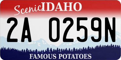 ID license plate 2A0259N