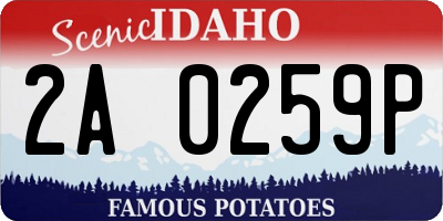 ID license plate 2A0259P