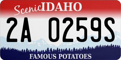 ID license plate 2A0259S