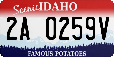 ID license plate 2A0259V