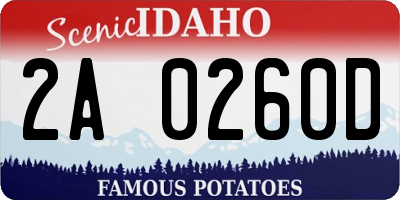 ID license plate 2A0260D
