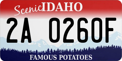 ID license plate 2A0260F