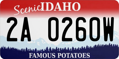 ID license plate 2A0260W