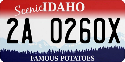 ID license plate 2A0260X