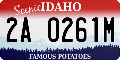 ID license plate 2A0261M