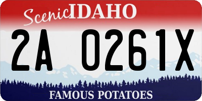 ID license plate 2A0261X