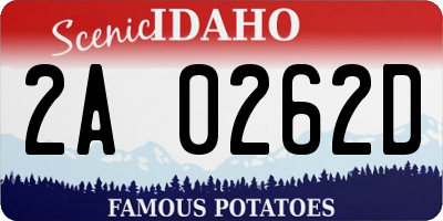 ID license plate 2A0262D