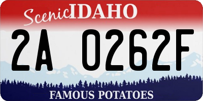 ID license plate 2A0262F
