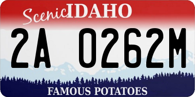 ID license plate 2A0262M