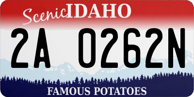 ID license plate 2A0262N