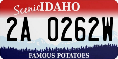 ID license plate 2A0262W