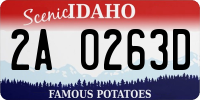 ID license plate 2A0263D