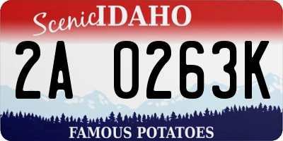 ID license plate 2A0263K