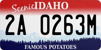 ID license plate 2A0263M