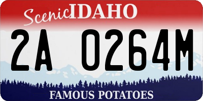 ID license plate 2A0264M
