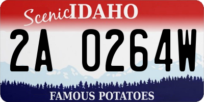 ID license plate 2A0264W