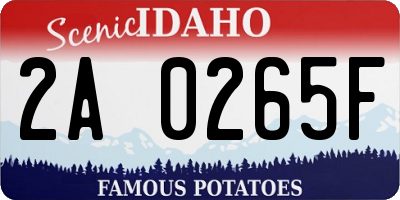 ID license plate 2A0265F