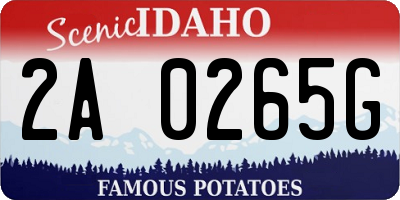 ID license plate 2A0265G