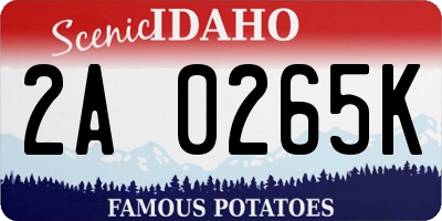 ID license plate 2A0265K