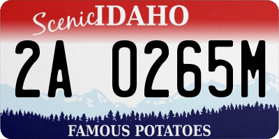 ID license plate 2A0265M