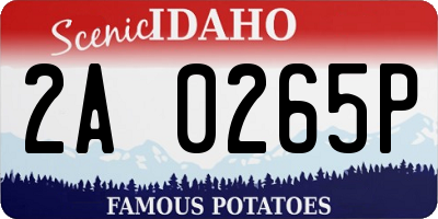ID license plate 2A0265P