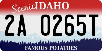 ID license plate 2A0265T