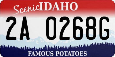 ID license plate 2A0268G