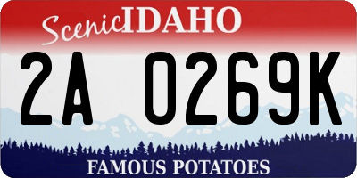 ID license plate 2A0269K