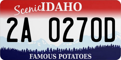 ID license plate 2A0270D