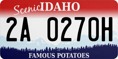 ID license plate 2A0270H