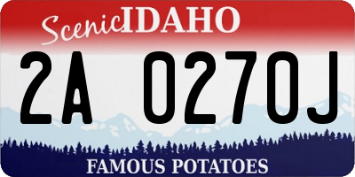 ID license plate 2A0270J