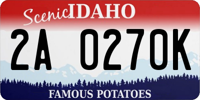 ID license plate 2A0270K